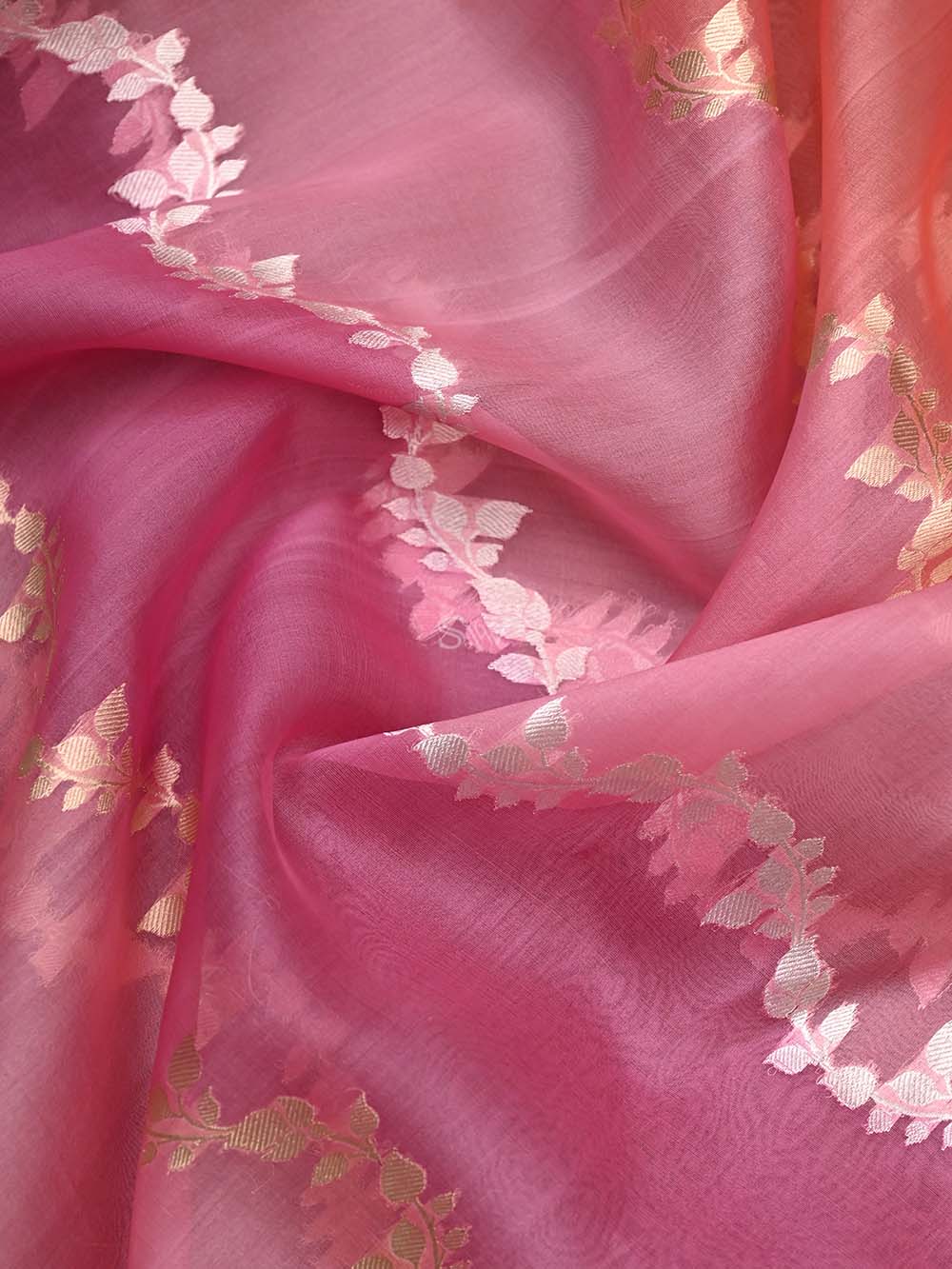 Pink Moonga Tussar Silk Handloom Banarasi Suit - Sacred Weaves