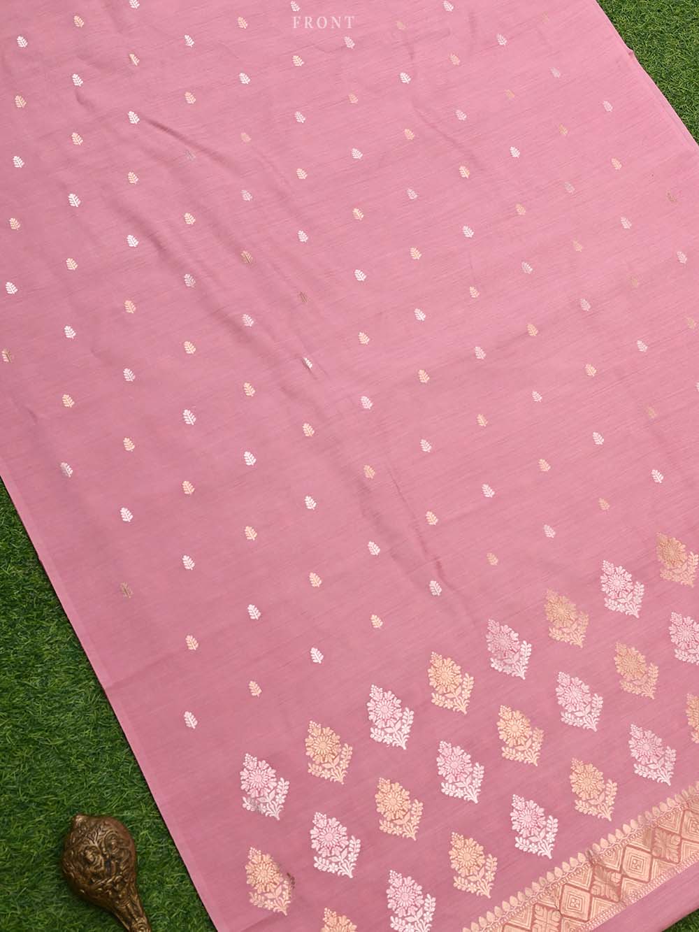 Pink Moonga Tussar Silk Handloom Banarasi Suit - Sacred Weaves