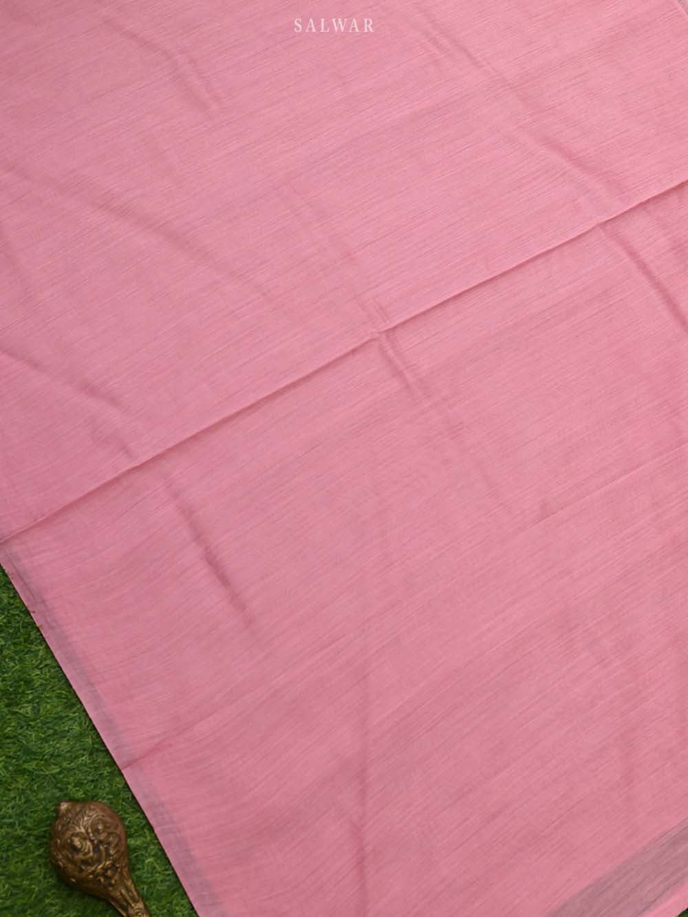 Pink Moonga Tussar Silk Handloom Banarasi Suit - Sacred Weaves