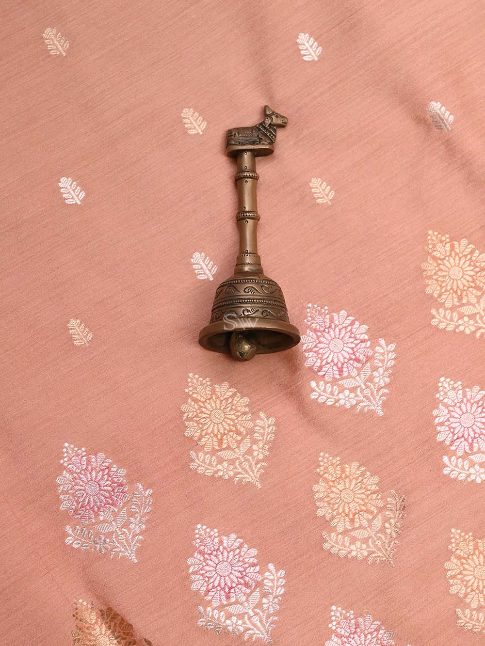 Peach Moonga Tussar Silk Handloom Banarasi Suit - Sacred Weaves