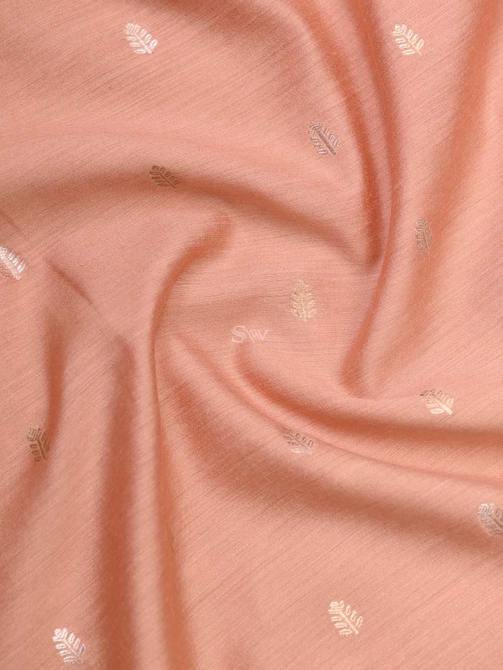 Peach Moonga Tussar Silk Handloom Banarasi Suit - Sacred Weaves