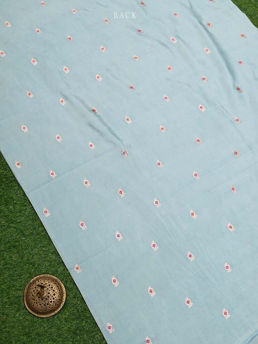 Sea Green Meenakari Chiniya Silk Handloom Banarasi Suit - Sacred Weaves