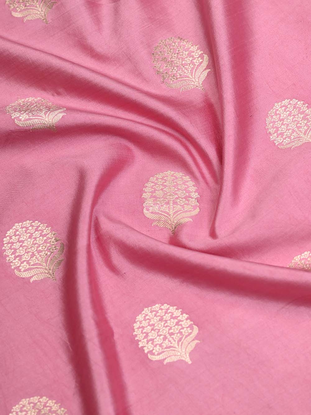 Pink Chiniya Silk Handloom Banarasi Suit - Sacred Weaves