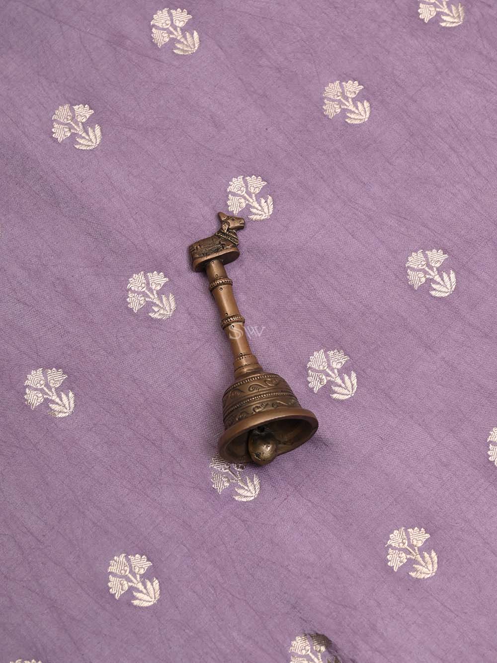 Lilac Chiniya Silk Handloom Banarasi Suit  - Sacred Weaves