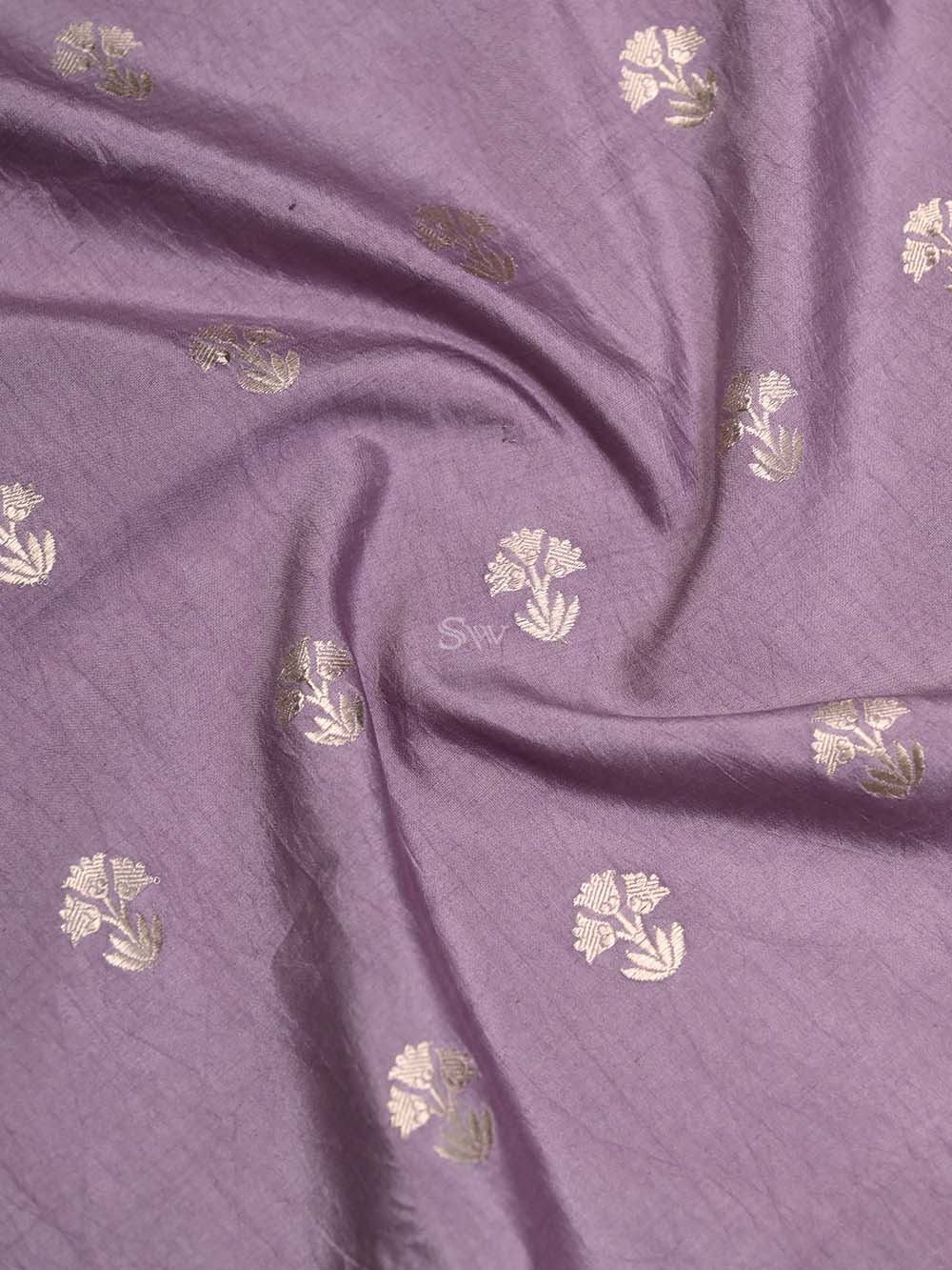 Lilac Chiniya Silk Handloom Banarasi Suit  - Sacred Weaves