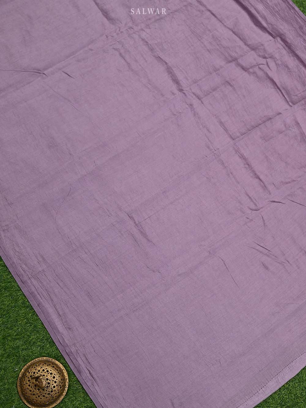 Lilac Chiniya Silk Handloom Banarasi Suit  - Sacred Weaves