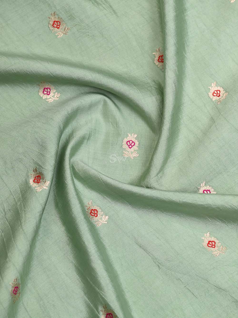 Pista Green Meenakari Chiniya Silk Handloom Banarasi Suit - Sacred Weaves